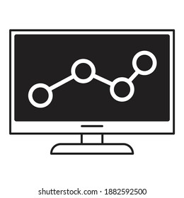 Presentation Social Connection Business Flat Icon Isolated On White Background