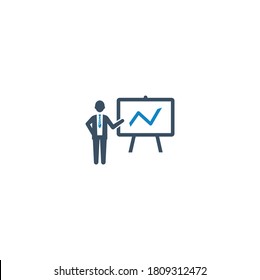 Presentation solution icon (vector illustration)