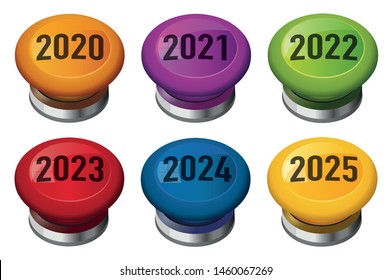 Presentation of a solution for the year of 2020 with a buzzer symbolizing an answer to a problem.