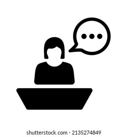 Presentation speech icon.desk (vector illustration)
