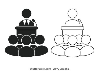Presentation, spokesman icon. Illustration vector