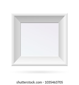 Presentation square picture frame design with shadow on transparent background. 3D Board Banner Stand on isolated clean blank table Vector illustration EPS 10 for photo, image, text promotional