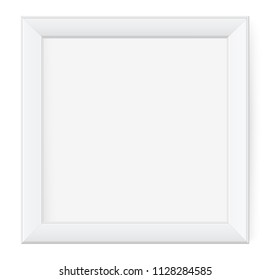 Presentation square picture frame design with shadow on transparent background. 3D Board Banner Stand on isolated clean blank table Vector illustration EPS 10 for photo, image, text promotional