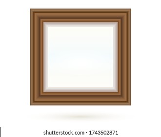 Presentation square picture frame design with shadow on transparent background. 3D Board Banner Stand on isolated clean blank table Vector illustration EPS 10 for photo, image, text promotional