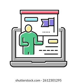presentation startup strategy and planning color icon vector. presentation startup strategy and planning sign. isolated symbol illustration