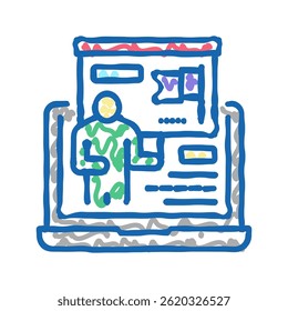 presentation startup strategy and planning doodle icon sketch vector. presentation startup strategy and planning sign. isolated symbol illustration