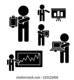 Presentation stick figures. eps 8 vector, grouped for easy editing. no open shapes or paths.