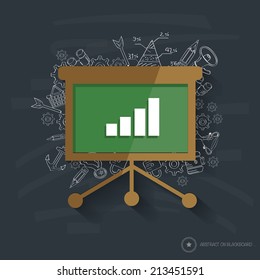 Presentation symbol design on blackboard background,clean vector