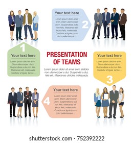 Presentation of teams. Design speech diagrams for infographic and website. Creative testimonials template.