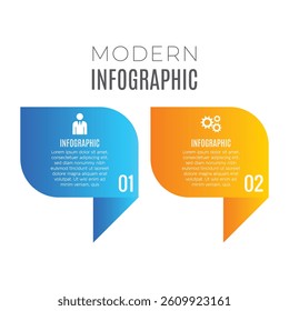 Presentation template 2 step or options for infographic business chart list design