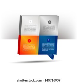  Presentation template 3D cube graph. Speech bubble diagram. Infographics web elements.