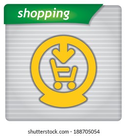 Presentation template - abstract shopping icon