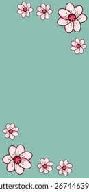 Presentation template background with pink cherry blossom pattern. Business promotion backdrop. Plant and flower sakura banner