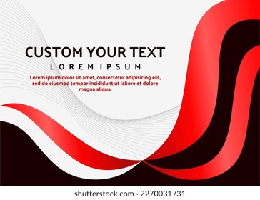 Presentation template background red color with line art decoration