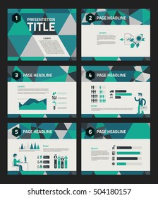 Presentation template with business infographics and character illustrations