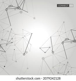Presentation template. Business technology concept. Vector pattern. Communication network. Minimal background. Future technology. Brochure creative design
