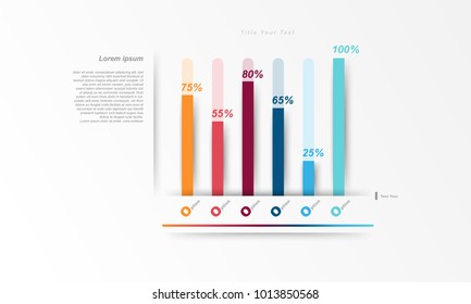 presentation template chart, graph for use in business plan on white background. vector design infographic elements style.