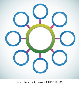 Presentation template with Circles directions and places for text
