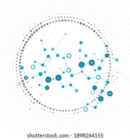 Presentation template with connect dots and lines. Digital science technology concept. Business template. Social media network concept