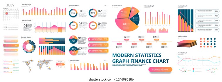 	
Presentation Template design. Business data graphs. Vector financial and marketing charts.