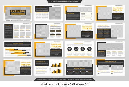 Design von Präsentationsvorlagen mit sauberem und minimalem Layout-Stil für das Unternehmensprofil