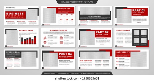 presentation template design with modern and minimalist style use for infographic and annual report 