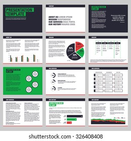 Presentation template design. Twelve pages