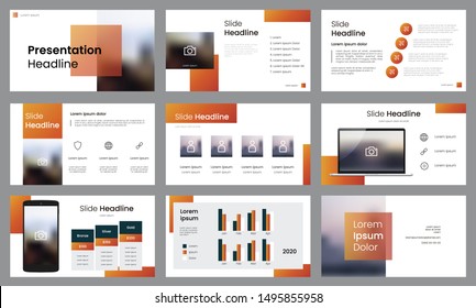 Presentation template design vector, Infographic element, Set of slides, data visualization vector