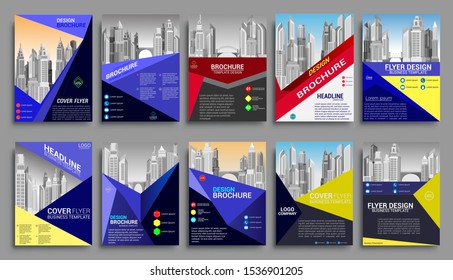 Presentation template design vector, Infographic element, Set of slides, data visualization vector with geometric background for Business Presentation, Portfolio, Banner, Website.