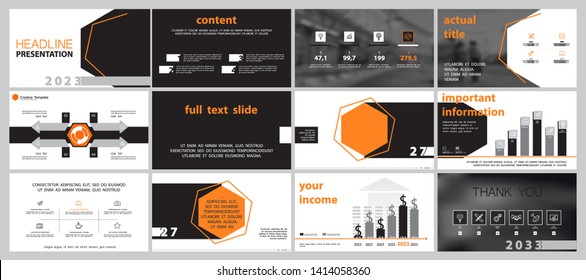 Presentation template. Elements of a business slide on a white background. Vector of infographic. Annotation, design. Use as a postcard, annual report, marketing, banner advertising, design services