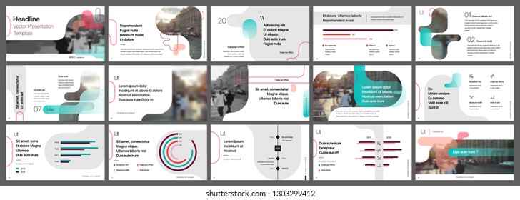 Presentation Template. Elements For Slide Presentations On A White Background. Use Also As A Flyer, Brochure, Corporate Report, Marketing, Advertising, Annual Report, Banner. Vector