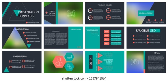 Presentation template. Elements for slide presentations on a dark background. Use also as a flyer, brochure, corporate report, marketing, advertising, annual report, banner