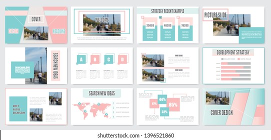 Presentation template. Elements for slide presentations. Use also as a flyer, brochure, corporate report, marketing, advertising, annual report, banner. Blue,
 pink.