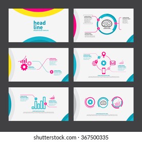 presentation template flat design set for brochure flyer marketing and advertising and icon
