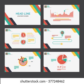 Presentation template flat design set for brochure flyer marketing and advertising and icon.