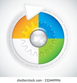 Presentation Template with four colored text box.Business gear vector