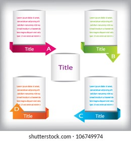 Presentation Template With four Text Box, Vector