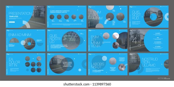 Presentation template. Geometric elements for slide presentations on a blue background. Flyer, brochure, corporate report, marketing, advertising, annual report, banner. Vector