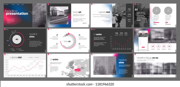 Presentation template. Gradient elements for slide presentations on a white background. Use also as a flyer, brochure, corporate report, marketing, advertising, annual report, banner. Vector