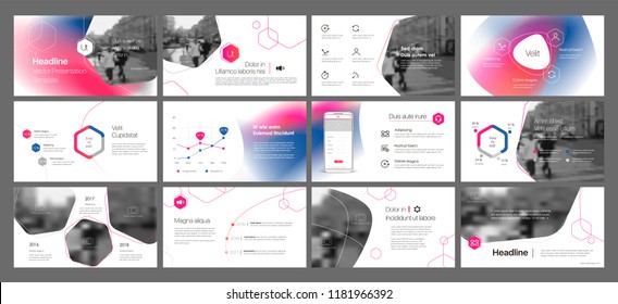 Modelo de apresentação. Elementos de gradiente para apresentações de slides em um fundo branco. Use também como panfleto, folheto, relatório corporativo, marketing, publicidade, relatório anual, banner. Vetor