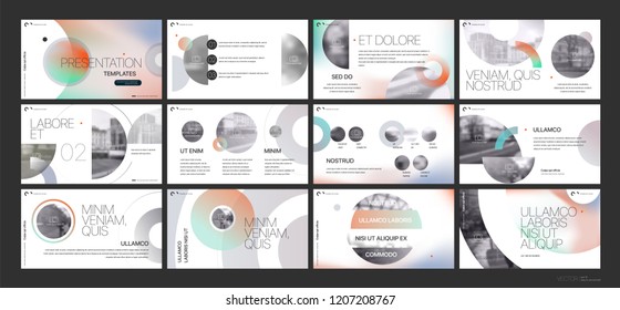 Presentation template. Gradient elements for slide presentations on a white background. Use also as a flyer, brochure, corporate report, marketing, advertising, annual report, banner. Vector