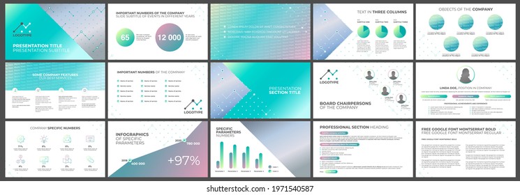 Presentation Template, Green Gradient. For Power Point, Ppt, Or Keynote Layout. Vector Infographic. For Business Presentation Or Proposal, Leaflet, Corporate Annual Report, Marketing, Advertising