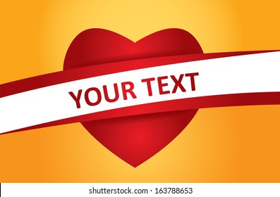 Presentation template with heart icon and tex space