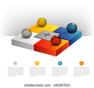  Presentation template hexagonal graph. Pie chart diagram. Infographics web elements.