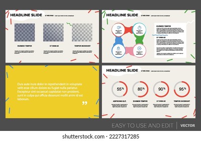 Presentation template, infographic elements on white background. Vector slide template for business project presentations and marketing.