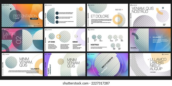 Presentation template, infographic elements on white background. Vector slide template for business project presentations and marketing.