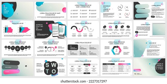 Plantilla de presentación, elementos infográficos sobre fondo blanco. Plantilla de diapositiva de vectores para presentaciones y marketing de proyectos empresariales.