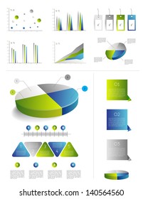  Presentation template for infographics with pie chart diagram. Web elements.