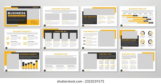plantilla de presentación con concepto moderno y diseño minimalista para el perfil anual de la empresa y la propuesta corporativa