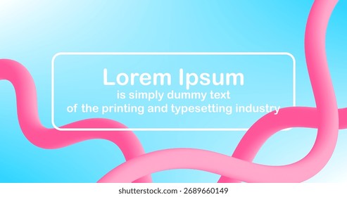 Presentation Template with pink curve Pipe and Editable Text